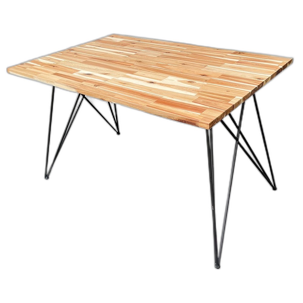 Bàn ăn chữ nhật 140x80cm gỗ tràm chân sắt Hairpin pro Bàn ăn chữ nhật 140x80cm gỗ tràm chân sắt Hairpin pro