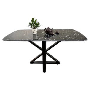 Bàn ăn chữ nhật 140x80cm mặt đá chân sắt