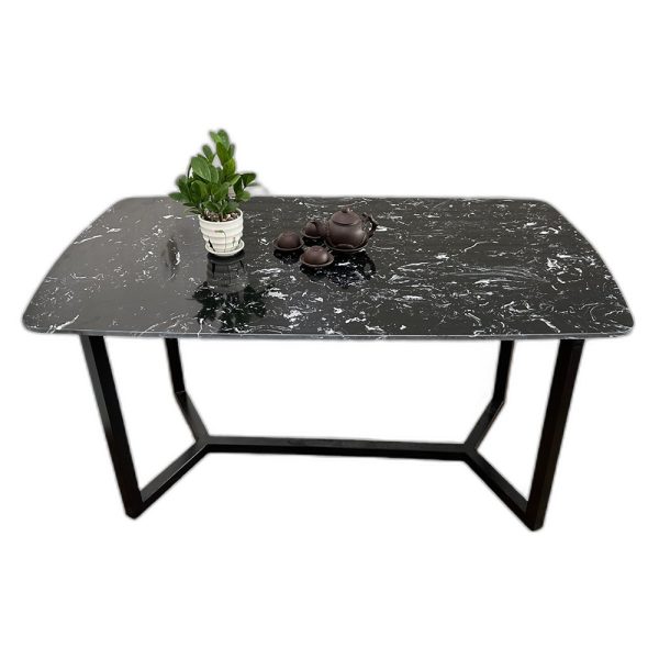 Bàn ăn chữ nhật 140x80cm mặt đá chân sắt