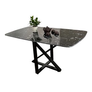 Bàn ăn chữ nhật 140x80cm mặt đá chân sắt - hình 1