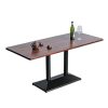 Bàn ăn chữ nhật 160x70cm gỗ tràm chân sắt đôi BA68221