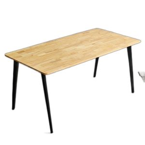 Bàn ăn chữ nhật 160x80cm gỗ cao su chân sắt lắp ráp