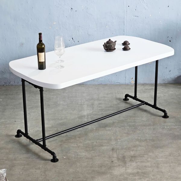 Bàn ăn chữ nhật 160x80cm gỗ thông chân ống nước - hình 3