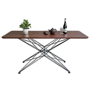 Bàn ăn chữ nhật 160x80cm gỗ tràm chân sắt Diamond