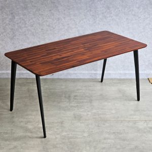 Bàn ăn chữ nhật 160x80cm gỗ tràm chân sắt lắp ráp - hình 1