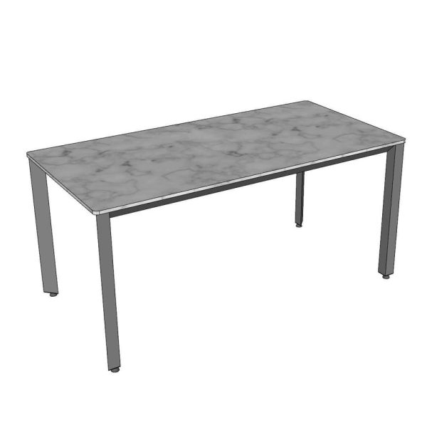 Bàn ăn chữ nhật 160x80cm mặt đá chân sắt tam giác - hình 5