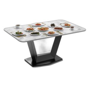 Bàn ăn chữ nhật 160x90cm mặt đá ceramic