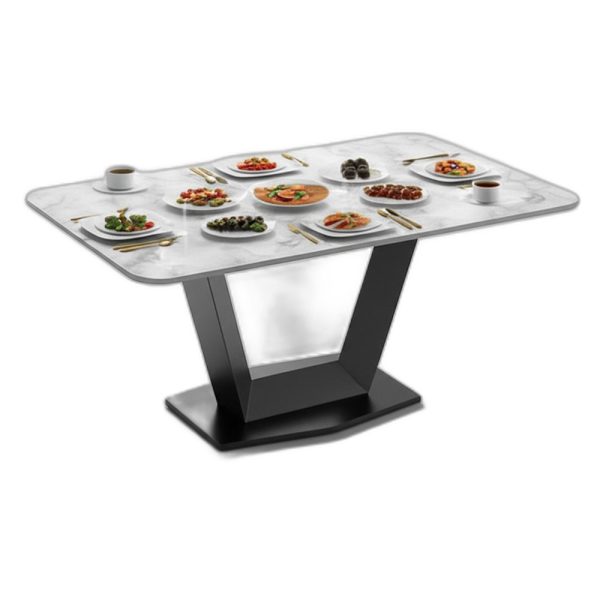 Bàn ăn chữ nhật 160x90cm mặt đá ceramic