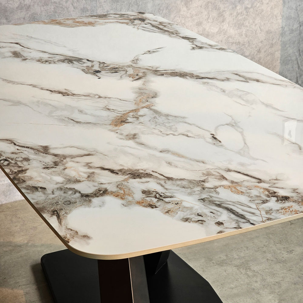 Bàn ăn chữ nhật 160x90cm mặt đá ceramic cao cấp chân sắt Bàn ăn chữ nhật 160x90cm mặt đá ceramic cao cấp chân sắt - hình 2