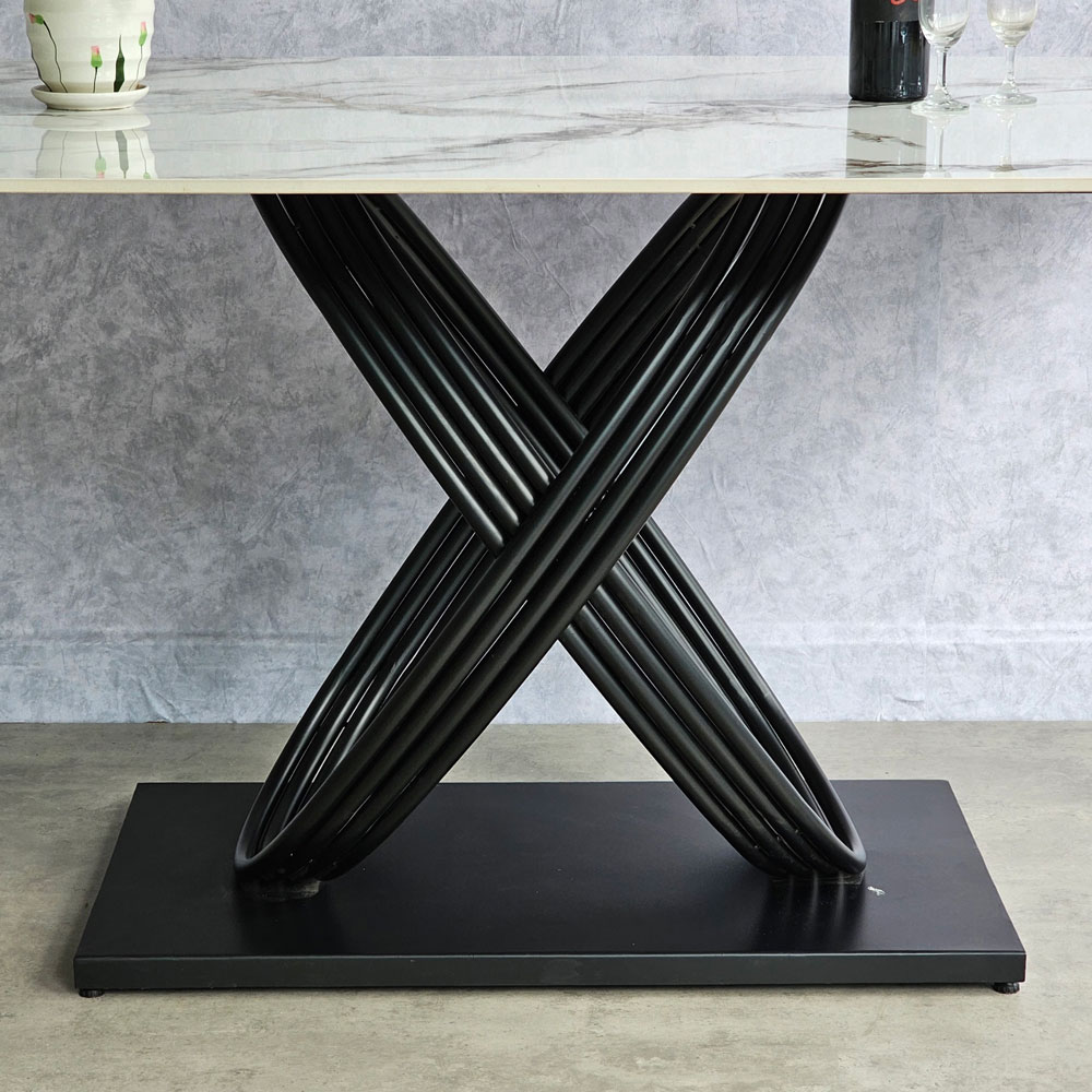 Bàn ăn chữ nhật 160x90cm mặt đá Ceramic cao cấp chân sắt Bàn ăn chữ nhật 160x90cm mặt đá Ceramic cao cấp chân sắt - hình 2