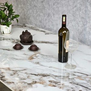 Bàn ăn chữ nhật 160x90cm mặt đá ceramic chân sắt - hình 1