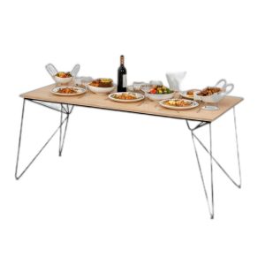 Bàn ăn chữ nhật 180x80cm gỗ plywood chân Hairpin