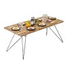 Bàn ăn chữ nhật 180x80cm gỗ tràm chân Hairpin