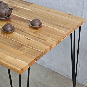 Bàn ăn chữ nhật 180x80cm gỗ tràm chân Hairpin - hình 1