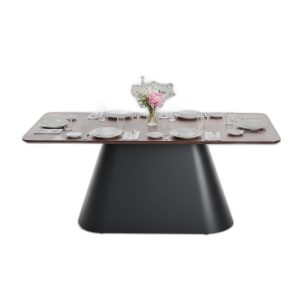 Bàn ăn chữ nhật 180x80cm gỗ tràm chân sắt