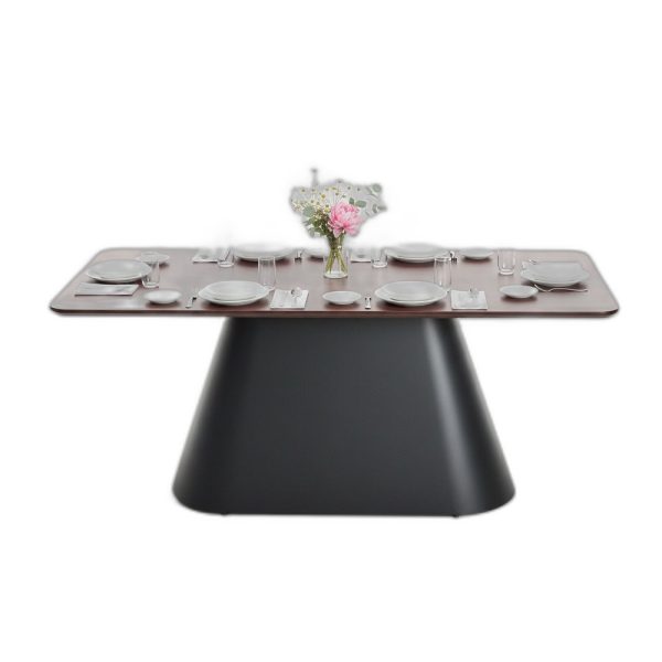 Bàn ăn chữ nhật 180x80cm gỗ tràm chân sắt