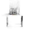 Bàn ăn chữ nhật Gemma 140 160x80cm gỗ cao su chân sắt