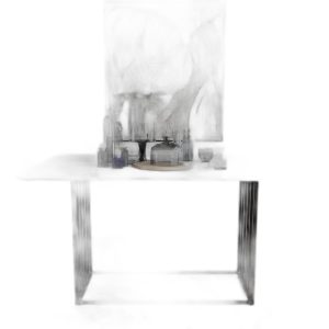 Bàn ăn chữ nhật Gemma 140 160x80cm gỗ cao su chân sắt