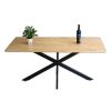 Bàn ăn chữ nhật KANE 03 160x80cm gỗ cao su chân sắt