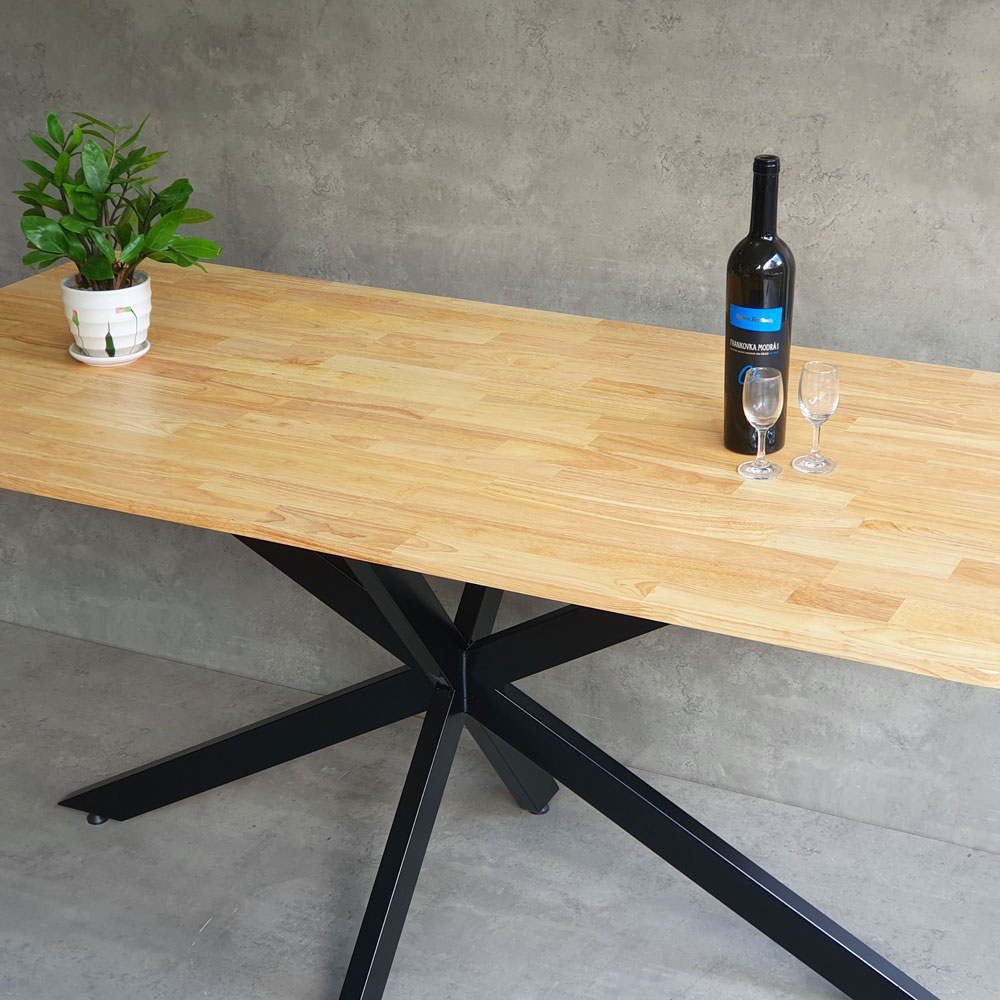 Bàn ăn chữ nhật KANE 03 160x80cm gỗ cao su chân sắt Bàn ăn chữ nhật KANE 03 160x80cm gỗ cao su chân sắt - hình 3