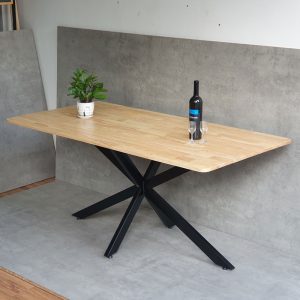 Bàn ăn chữ nhật KANE 03 160x80cm gỗ cao su chân sắt - hình 5