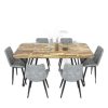 Bàn ăn chữ nhật MIKA 140 160x80cm gỗ tràm chân sắt chữ Y