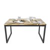 Bàn ăn chữ nhật SADO 02 140 160x80cm gỗ tràm chân sắt