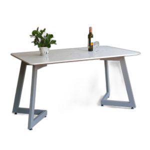 Bàn ăn chữ nhật Victo 140x80cm mặt đá chân sắt