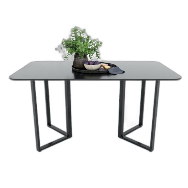 Bàn ăn chữ nhật Vincen 140 160x80cm gỗ cao su chân sắt