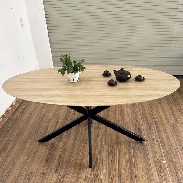 Bàn ăn Elip KANE 04 gỗ Plywood chân sắt - hình 3