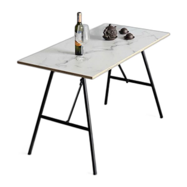 Bàn ăn gấp gọn 120x60cm gỗ plywood vân giả đá