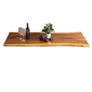 Bàn ăn gỗ me tây nguyên tấm 160x80cm chân sắt sơn tĩnh điện