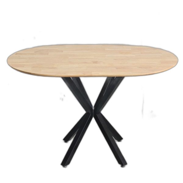 Bàn ăn hình Oval 120x80cm gỗ cao su