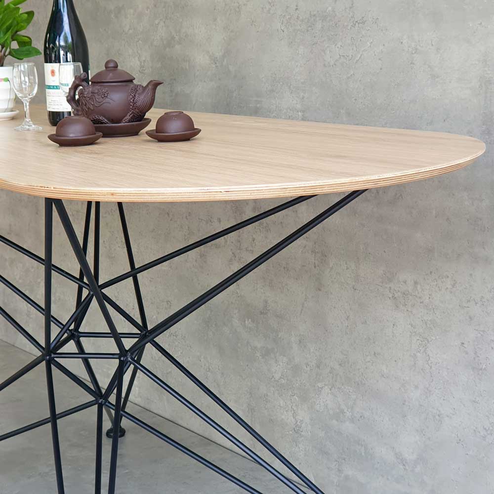 Bàn ăn hình oval 160x70cm chân sắt nghệ thuật Bàn ăn hình oval 160x70cm chân sắt nghệ thuật - hình 3
