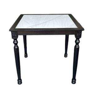 Bàn ăn Louis vuông 80x80cm mặt đá khung gỗ Ash
