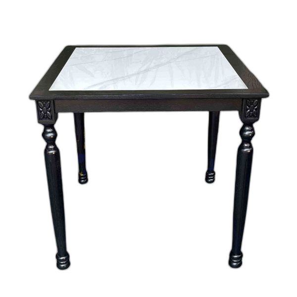 Bàn ăn Louis vuông 80x80cm mặt đá khung gỗ Ash
