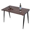 Bàn ăn ngoài trời 120x70cm gỗ tràm chân sắt CONE BA68216