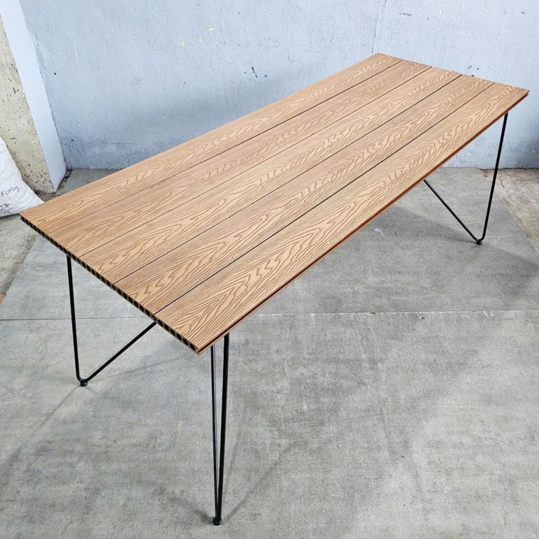 Bàn ăn ngoài trời 180x80cm gỗ nhựa