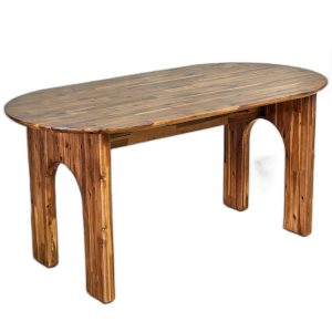 Bàn ăn Oval 160x80cm gỗ tràm