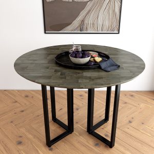Bàn ăn tròn 100cm hiện đại Dylan mặt gỗ chân sắt - hình 1