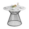 Bàn ăn tròn 100cm mặt đá chân sắt nghệ thuật