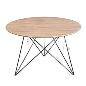 Bàn ăn tròn 120cm gỗ plywood chân sắt