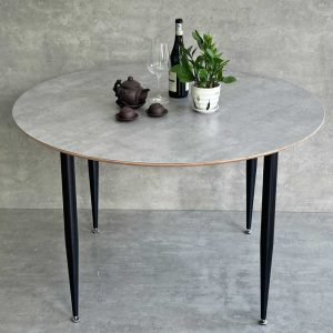Bàn ăn tròn 120cm gỗ Plywood chân sắt vuốt côn - hình 1