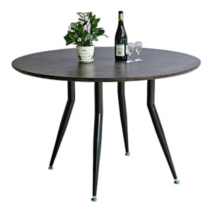 Bàn ăn tròn 120cm gỗ tràm chân sắt vuốt côn