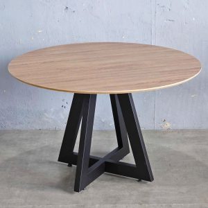 Bàn ăn tròn 120x120cm gỗ plywood chân sắt - hình 1