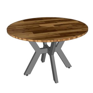 Bàn ăn tròn 120x120cm gỗ tràm chân sắt - hình 1