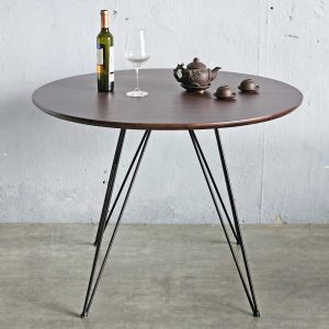 Bàn ăn tròn 1m gỗ tràm chân sắt Hairpin - hình 2