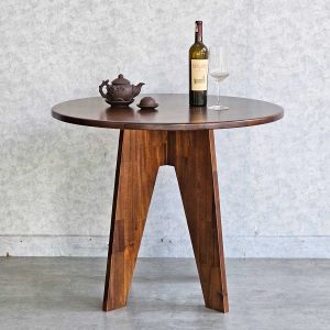 Bàn ăn tròn đk 90cm gỗ tràm chân chữ A - hình 1