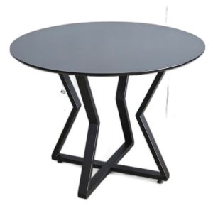 Bàn ăn tròn VERA 100cm gỗ cao su chân sắt