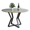 Bàn ăn tròn VERA120x120cm gỗ tràm chân sắt sơn tĩnh điện